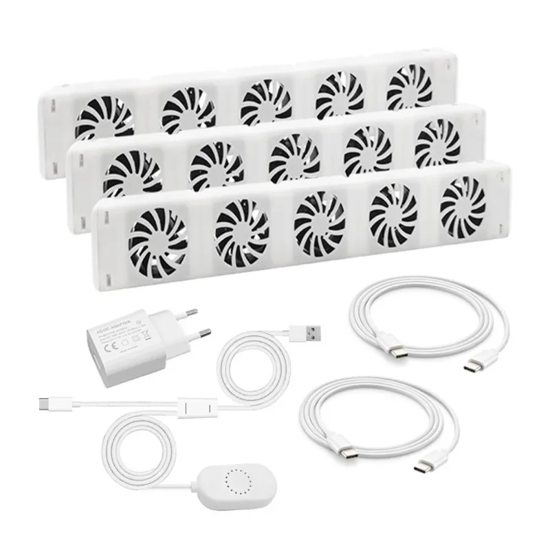 Foreign trade 5V household heating fireplace magnetic heating hot air accelerated circulation radiator cooling fan