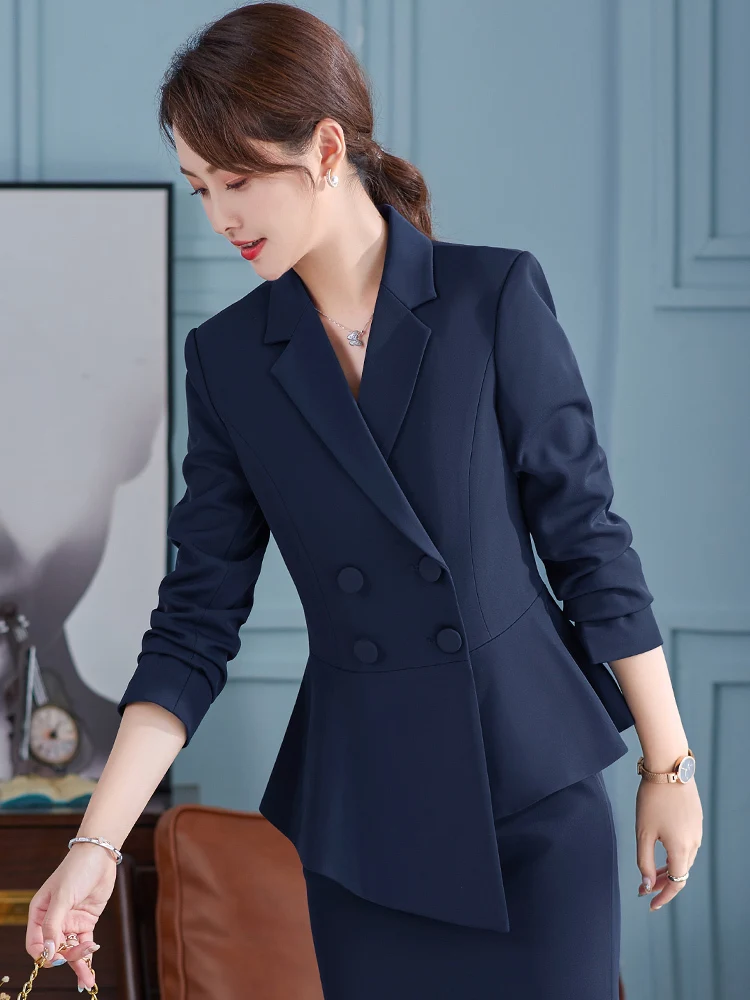 Elegant Maroon Red Formal Uniform Designs Pantsuits With Jackets and Pants Women Business Suits OL Styles Ladies Blazers