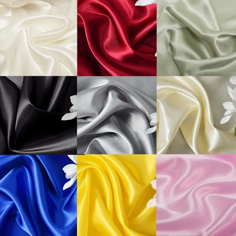 0.5m/1m/5m Satin Lining Fabric For Sewing Dress Lining,Pajamas,Decoration Cloth Tablecloth Decorative Fabric Handmade DIY Fabric
