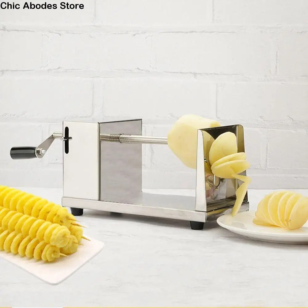 

Stainless Steel Twisted Potato Slicer Household Wear Resistant Manual Potato Twister Manual Spiral Potato Cutter