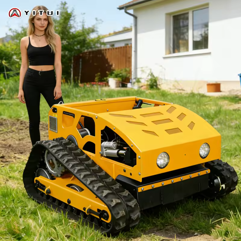 Customized-550mm Cutting Width Factory Direct Sale Rubber Crawler Petrol Engine Remote Control Lawn Mower Self-Propelled - Image 6