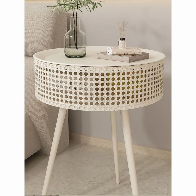 Nordic cream bedside table living room new simple modern home bedroom children's small wrought iron