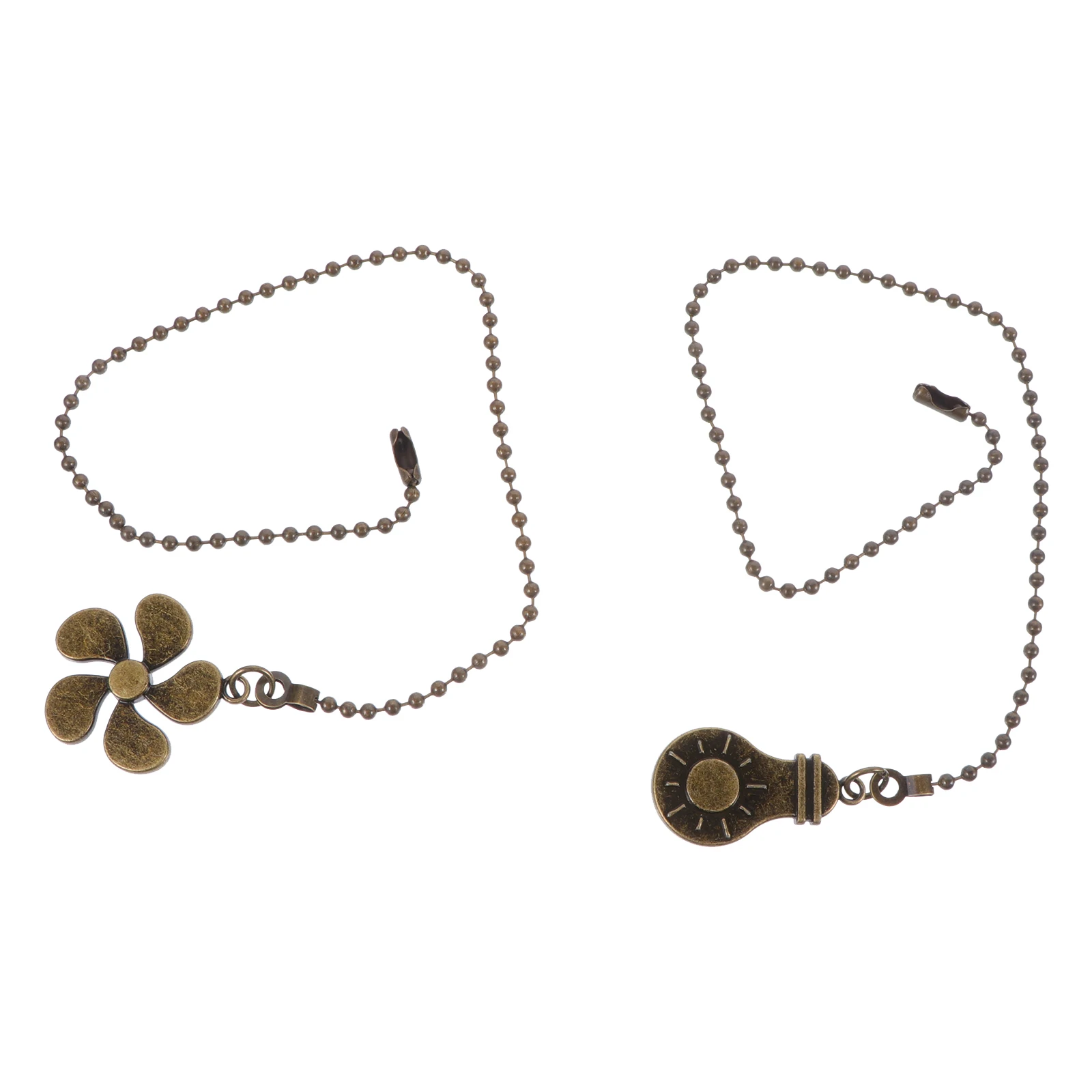 

2Pcs Fans Light Pendant Zinc Alloy Durable Material Long Term Use Ceiling Fan Chain Pull Extension Beaded Hardware Accessories