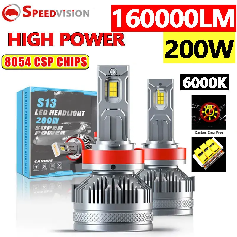 

H7 H4 LED Lights Canbus 160000LM 200W H1 Car Headlight Bulbs 8054 CSP 6000K H8 H9 H11 HB4 HB3 HIR2 9005 9006 9012 Auto Fog Lamps