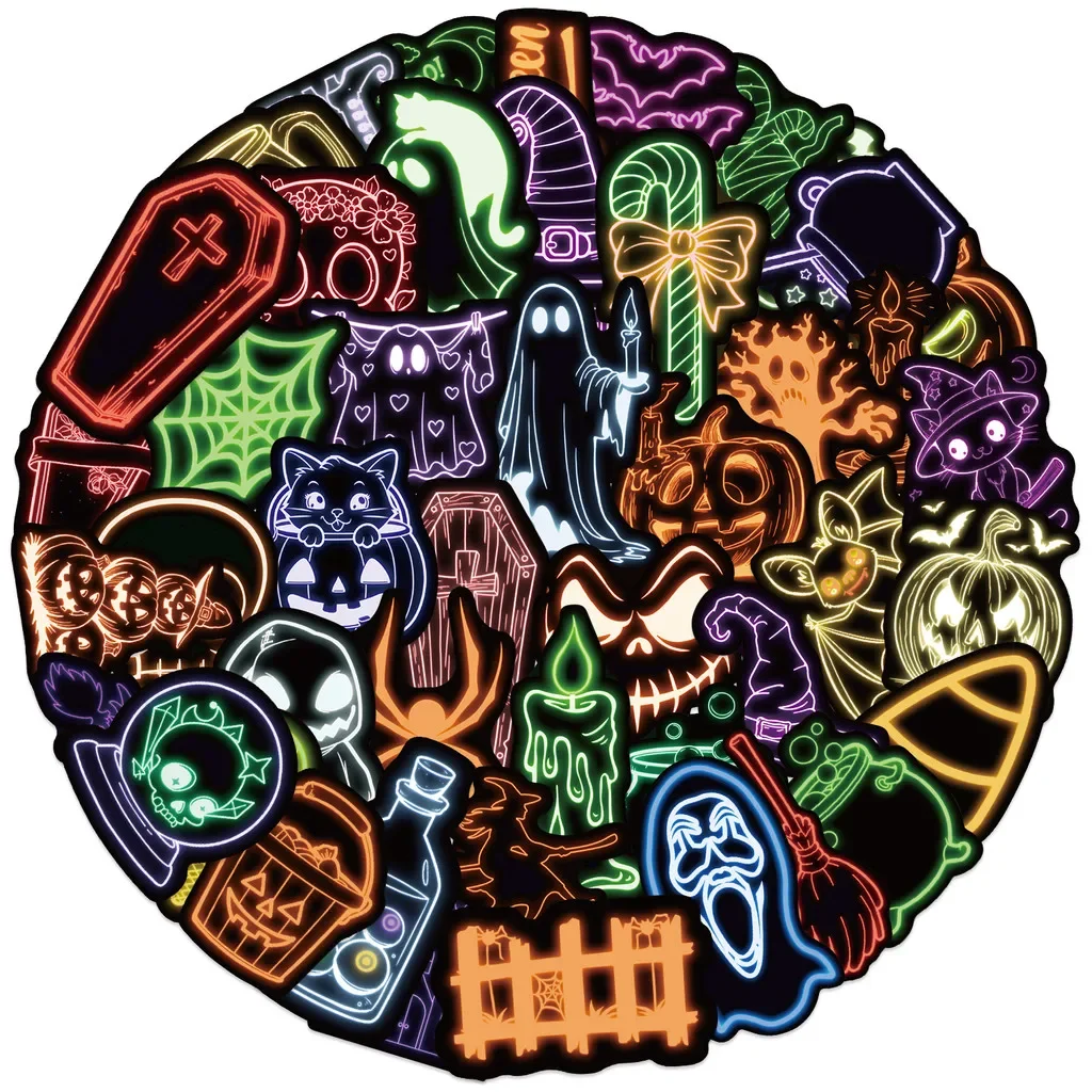 50 Sheets Resin Craft Halloween Decals, Pumpkin Witch Print Stickers for Epoxy Mold Fill, Jewelry Making & Resin Art