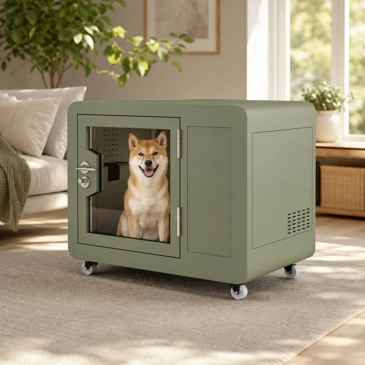 Customizable Dimension Sound Isolation Pet Cabin Aluminum Frame Ventilated Quiet House for Dog Cat Indoor Rest Room