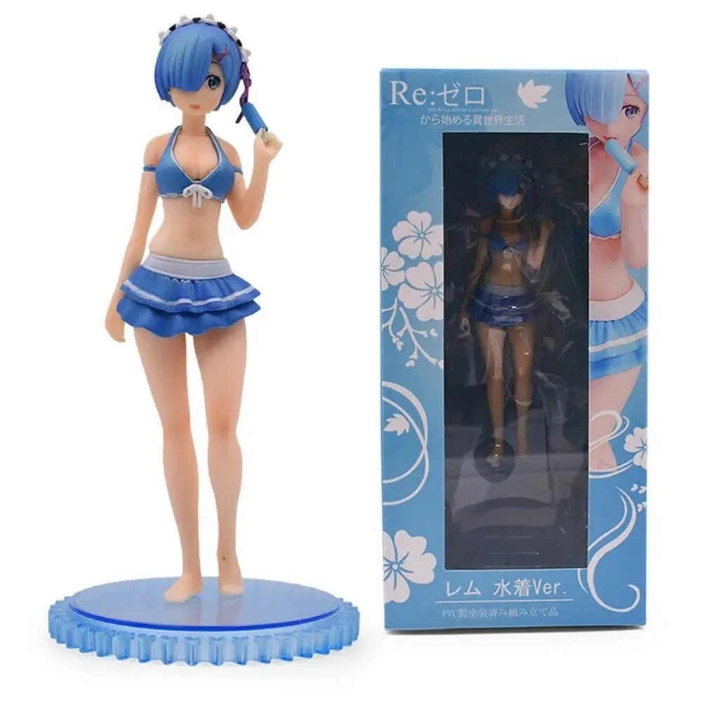 15CM Anime Figure RE: Zero-Starting Life in Another World Kawaii Rem Ram swimwear Model PVC Doll Collection Toys