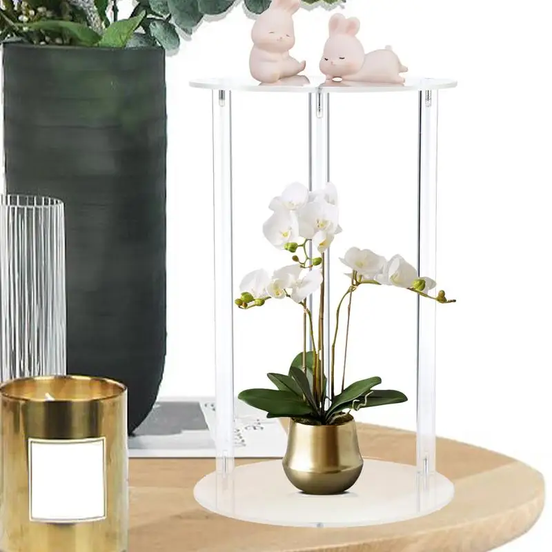 

Flower Pot Display Stand Tabletop Transparent Holder Stand For Planter Modern Display Stand For Decorations Fans Universal