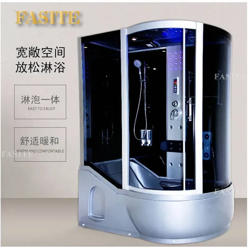 Integrated Shower Room with Bathtub Household Bathing Tub Partition Enclosure All in One Bathroom Suite