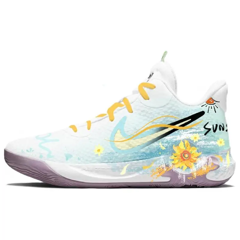 【Customize】Nike KD Trey 5 IX Vintage Basketball Shoes Men Low-top Yellow/white/cyan Sneakers shoes DJ6922-100