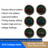 Mini Round Voltmeter DC7-100V High Precision Car Gauge Voltmeter Voltage Meter Volt Detector Tester Battery Capacity Indicator