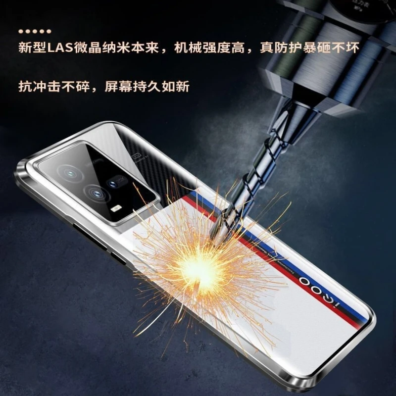 غطاء هاتف شفاف لفيفو IQOO ، جراب كامل ، امتزاز مغناطيسي على الوجهين ، كابا معدني ، زجاج شفاف ، 12 برو ، 11 ، 11S ، 10 ، 5G #5