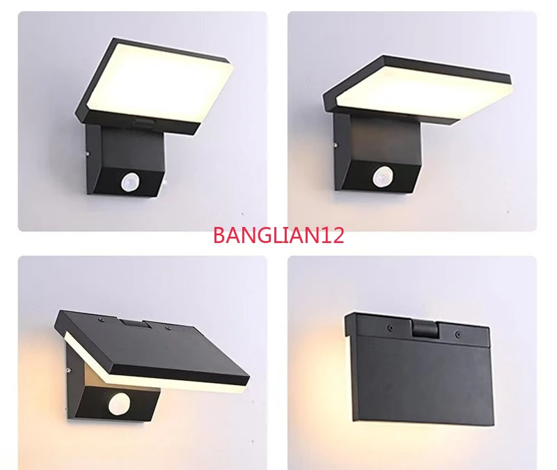 Outdoor rotatable folding waterproof induction courtyard wall lamp for hotel bedroom bedside stairs indoor