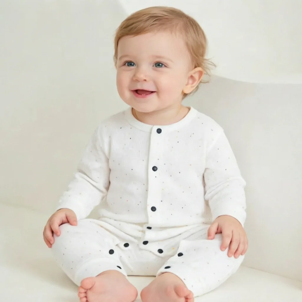 Baby Romper 100% Cotton Seamless Long Sleeve Front Button Newborn Infant Bodysuit Pajamas Spring Autumn All Seasons Soft Outfits