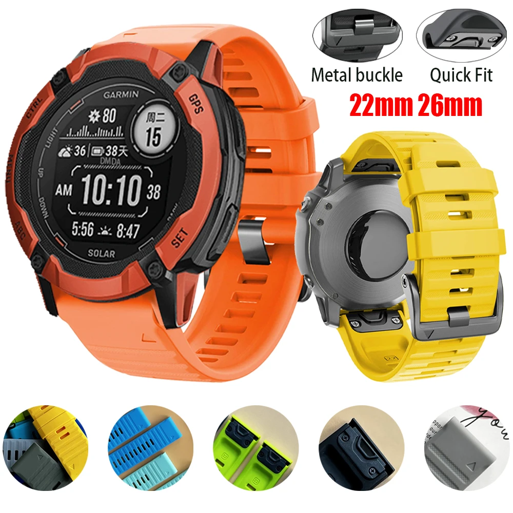 ספורט סיליקון עבור Garmin אינסטינקט 2X רצועת Forerunner 965 935 S60 S62 S70 להקת QuickFit 22/26mm צמיד wristbands Accessorie