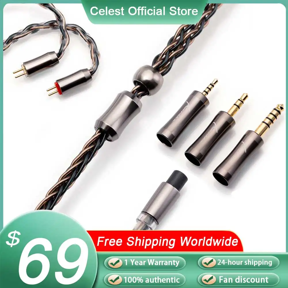 

Kinera Leyding Earphone Upgrade Cable Modular 2.5+3.5+4.4mm Plug OFC+Alloy Copper 5N Silver Plated 8 Core 0.78 2pin / MMCX Cable