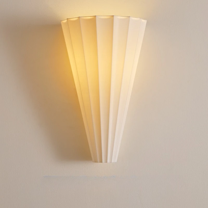 French Handmade Taper White Acrylic Wall Lamp LED Light Fixture Moden Living Room Bedroom Restaurant Corridor Atmosphere Sconces
