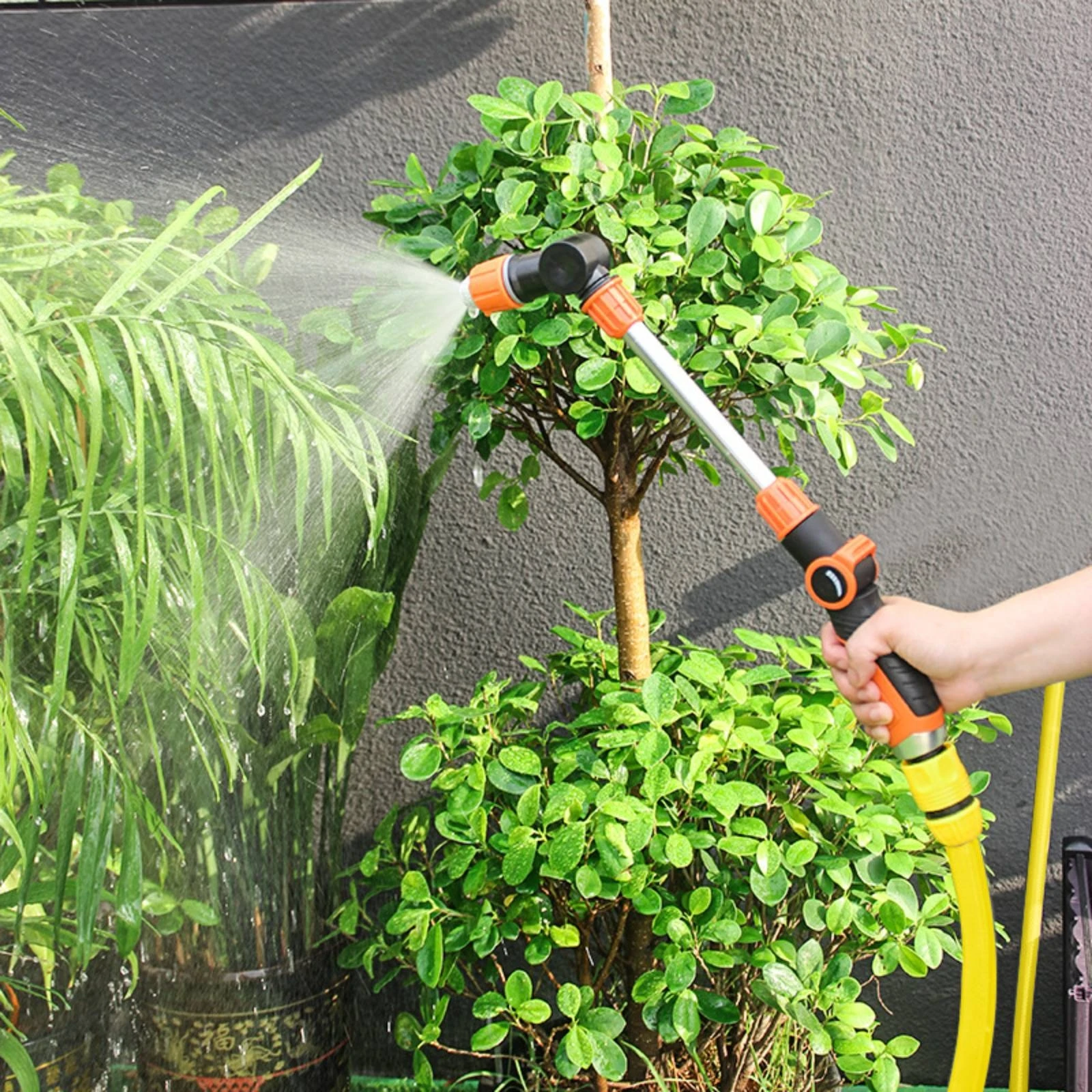 高圧スプレー-調整可能なノズル付き-ロングリーチ散水棒-延長チューブ付き-ガーデンホーススプレーヤー-拡張可能