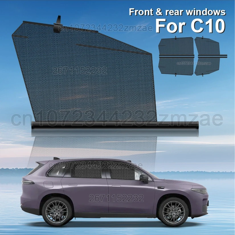 

For Leapmotor C10 Car Front & Rear Side Window Sunshade Retractable Car Window Sunshade Visor Anti UV Protection Car Accessories