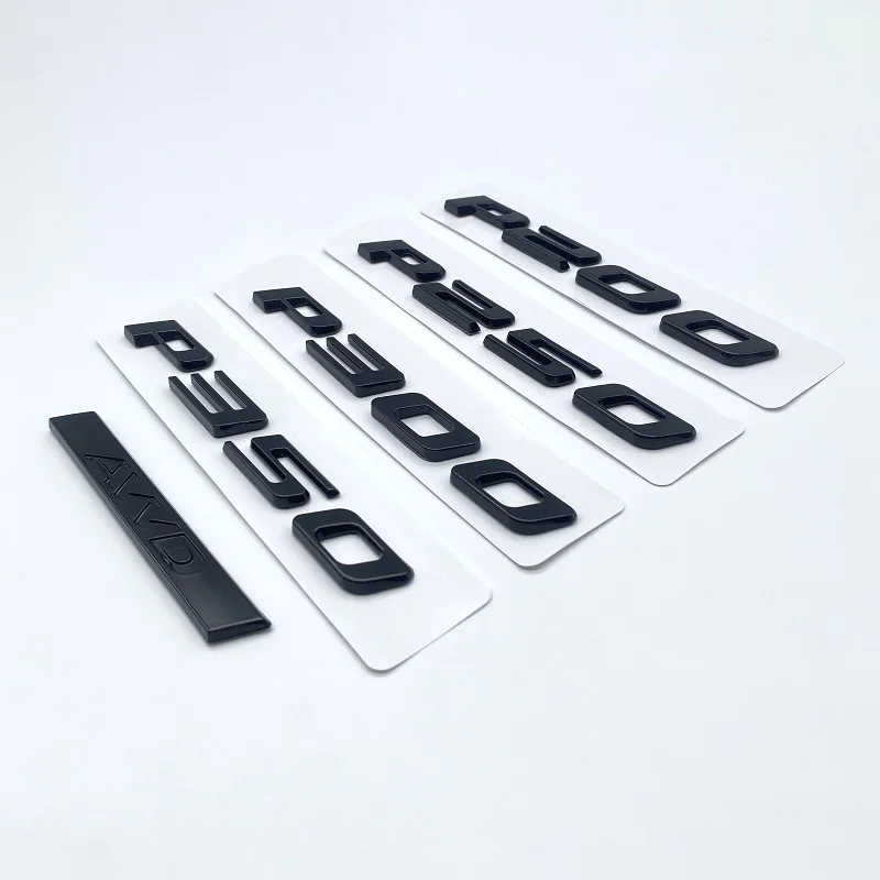 Car Styling ABS Glossy Black Letters Numbers Emblem for XF XE Series P200 P250 P300 P350 AWD Car Body Rear Trunk Badge Sticker