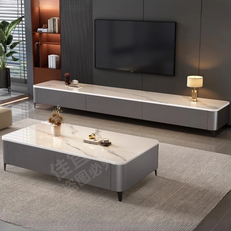 Metalowy, uroczy stolik kawowy rozkładany z miejscem do przechowywania, nowoczesny luksusowy stolik kawowy ze stali nierdzewnej, inteligentny stolik kawowy, meble do domu.