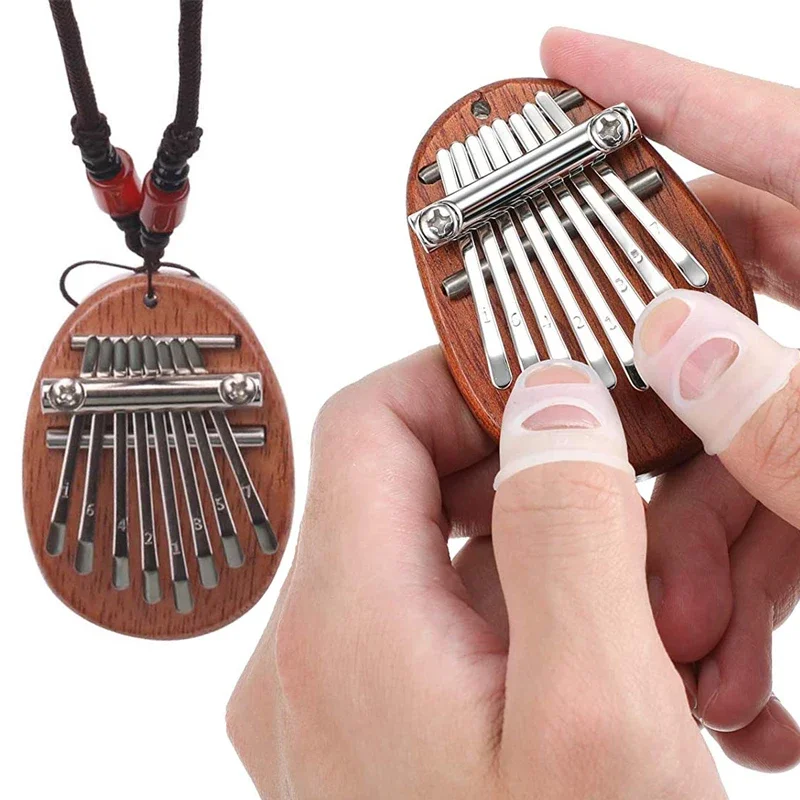 Hot 8 Key Mini Wooden Crystal Kalimba High Quality Exquisite Finger Thumb Piano Marimba Musical Good Accessory Pendant Gift