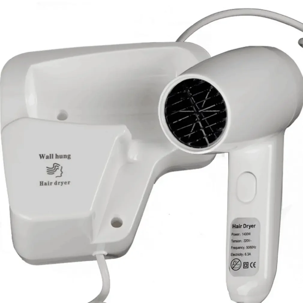 1200W Electric Wall Mount Hair Dryer for Hotel and Home Use, 220V 50Hz Hair Dryer with Skin-friendly Features