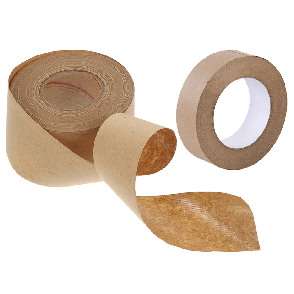 2 Rolls Kraft Paper Tape Water Activated Lightweight Sealing For Photo Frames Dust Moisture Insect Proof Multi-Function