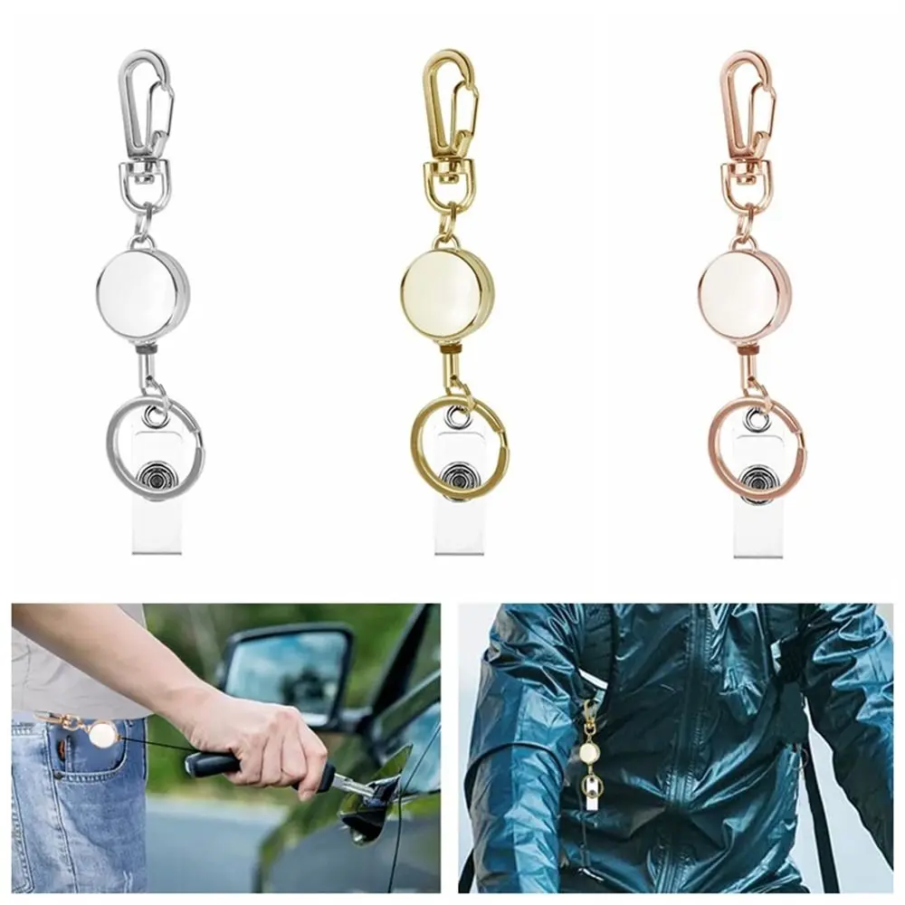 ID Badge Holder Extendable Retractable Badge Reel Name Tag Chest Card Nurse Badge Holder Metal Key Chain ID Card Lanyards Doctor