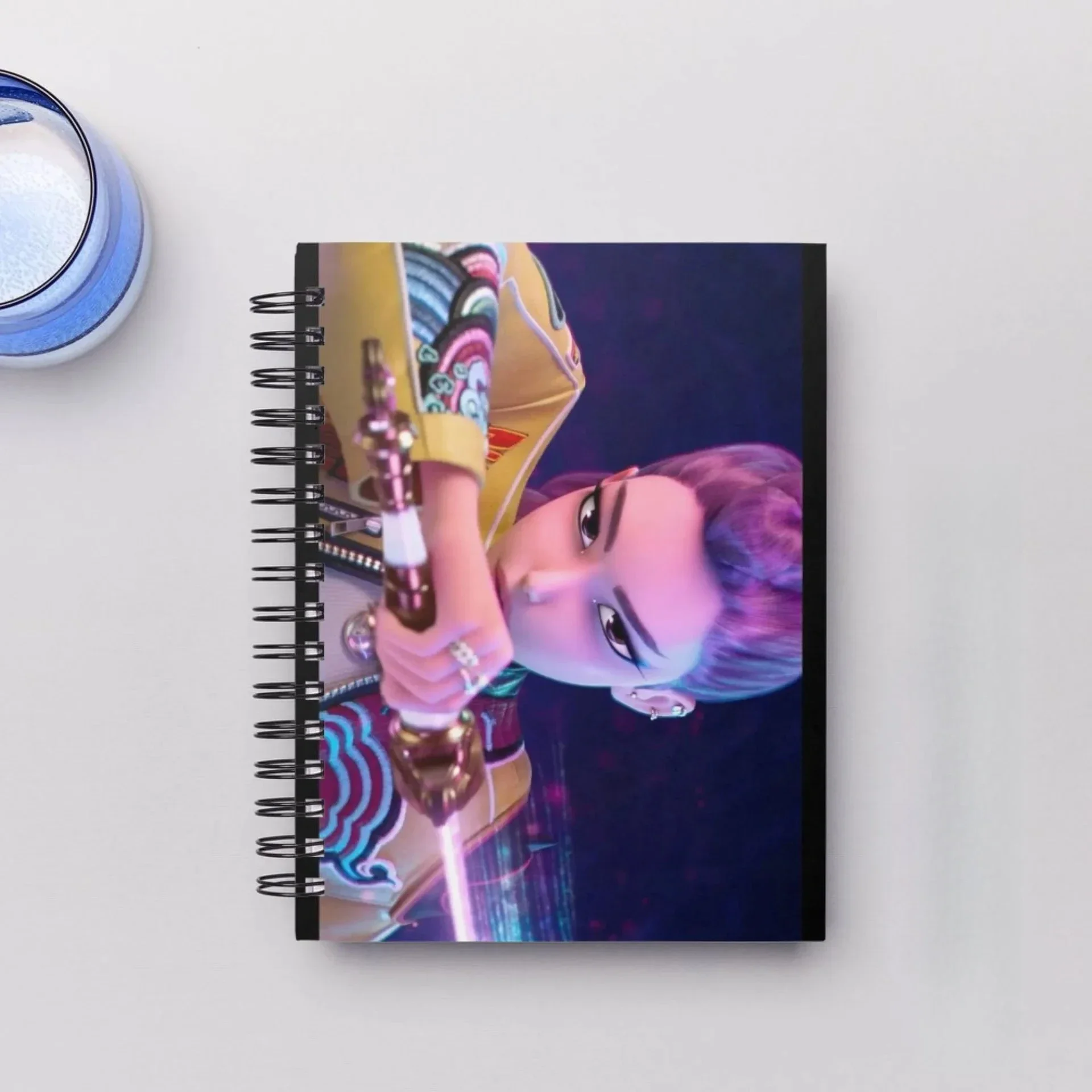 Compact Portable A6 Cartoon Coil Notebook, Delicate Spiral Journal Writing Supplies For Teenagers Study And DIY Scrapbook Craft view 4