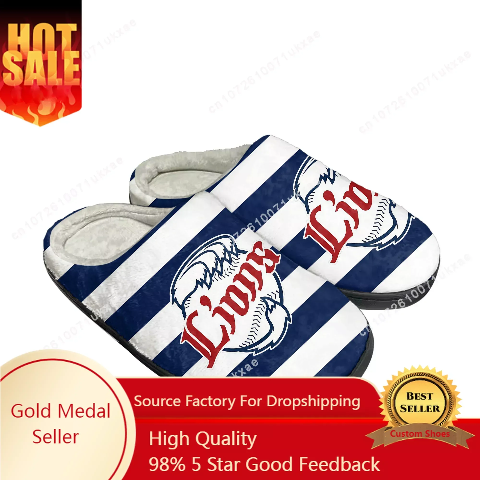 

Saitama Lions baseball Home Cotton Slippers Mens Womens Plush Bedroom Casual Keep Warm Shoes Thermal Indoor Slipper Customized