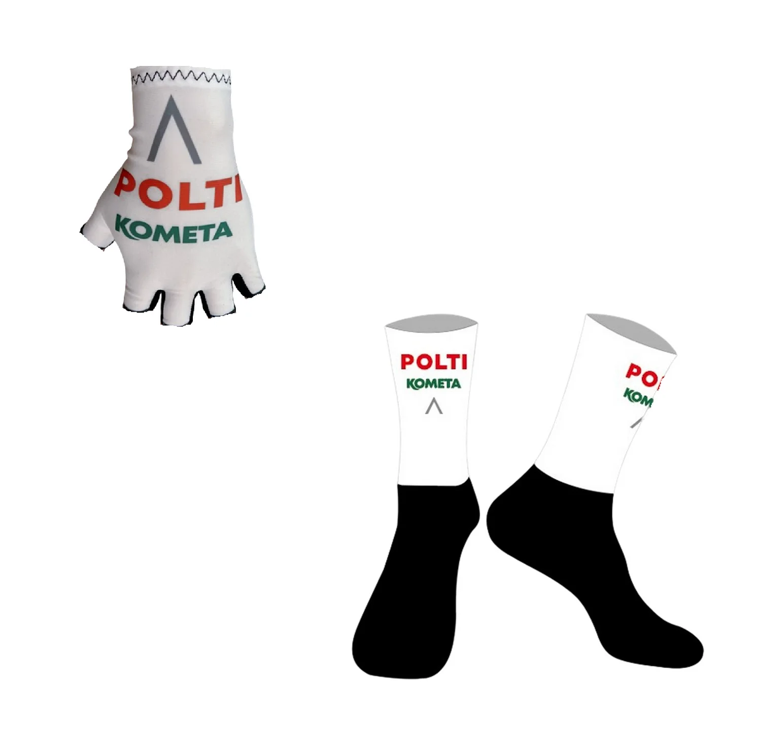 

2024 POLTI KOMETA Team одна пара велосипедных перчаток на полпальца + одна пара велосипедных носков