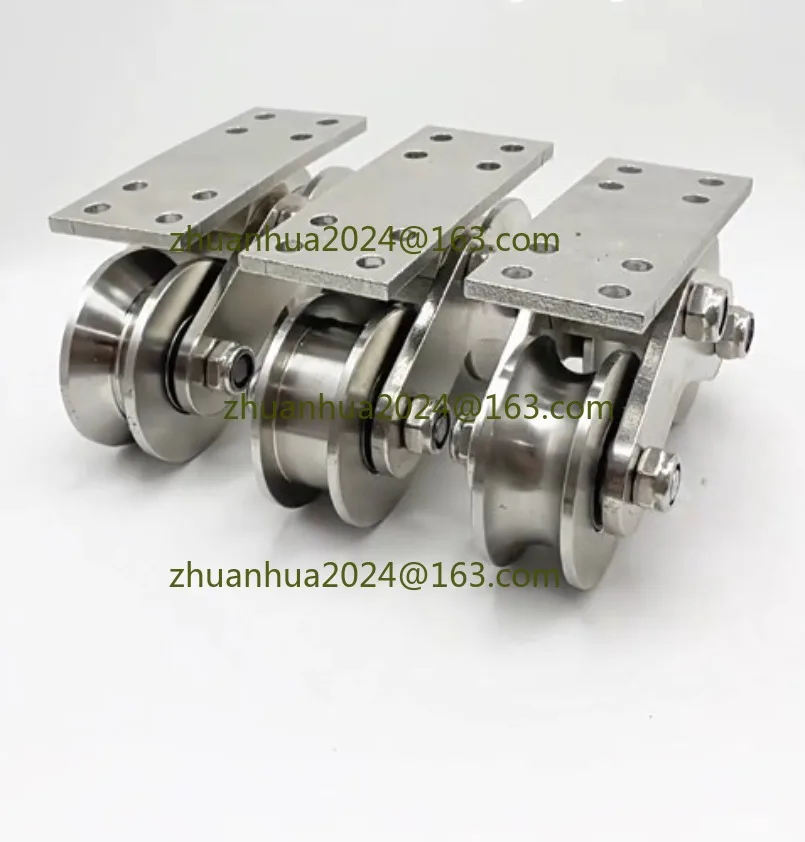 

304 /201 Stainless Steel Heavy Duty Double Wheel Bearing Track Wheel VUH Type Groove Wheel Translational Fixed Pulley
