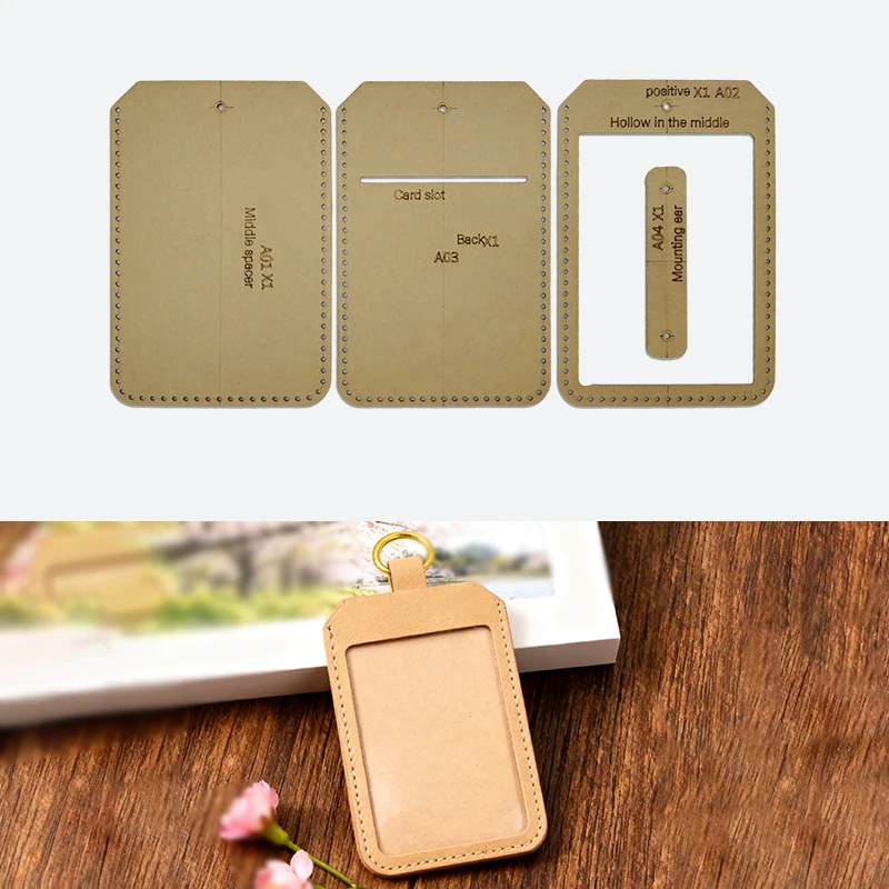 YOMDID 4PCS Handmade Leather Card Bag Making Kraft Paper Template DIY Handmade Bag Sewing Pattern Template Leathercraft Tool