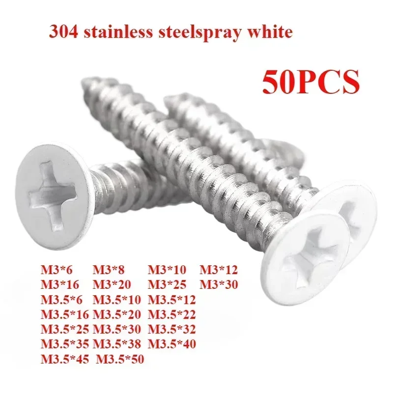 

304 Stainless Steel Cap Wood White Metal Round Self Tapping Scre Pan Cabinet Screws with Paint Self-tapping Machine Shcs Tete