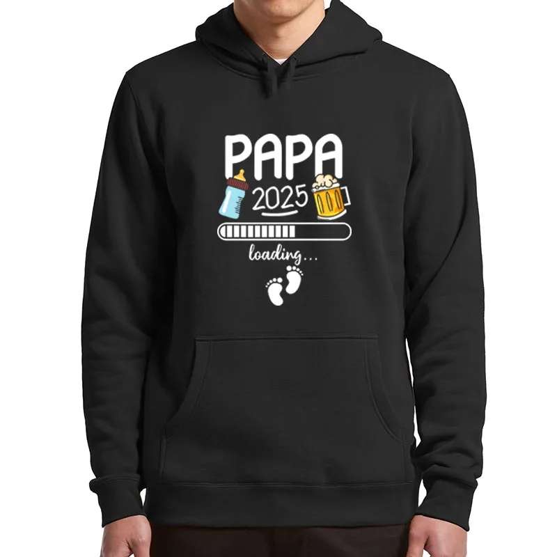 Papa 2025 Hoodies Funny Future Dad Beer Lovers Gift Hoody Sweatshirt Soft Casual Unisex Pullovers