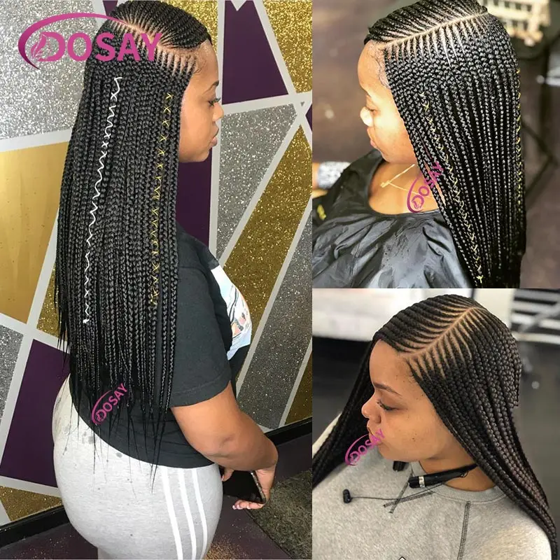 Synthetische volle Spitze Frontal Perücken Twist geflochtene Perücken für schwarze Frauen Box geflochtene Spitze Front Perücke Seitenteil Göttin Zöpfe Perücken