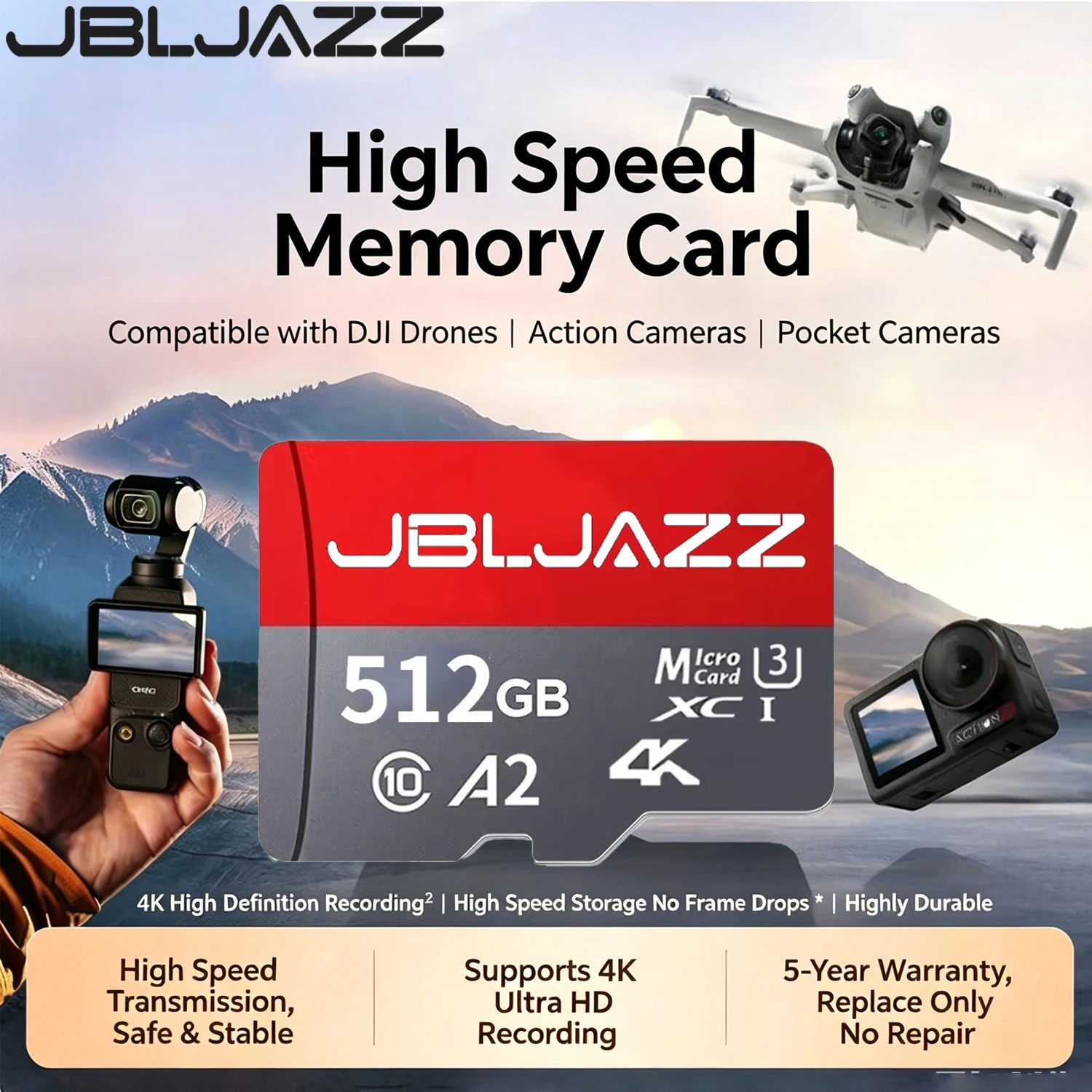 Original Memory Card High Endurance Video Monitoring TF Card 64GB 128GB 512GB Micro TF SD Card For SmartPhone Camera Drones