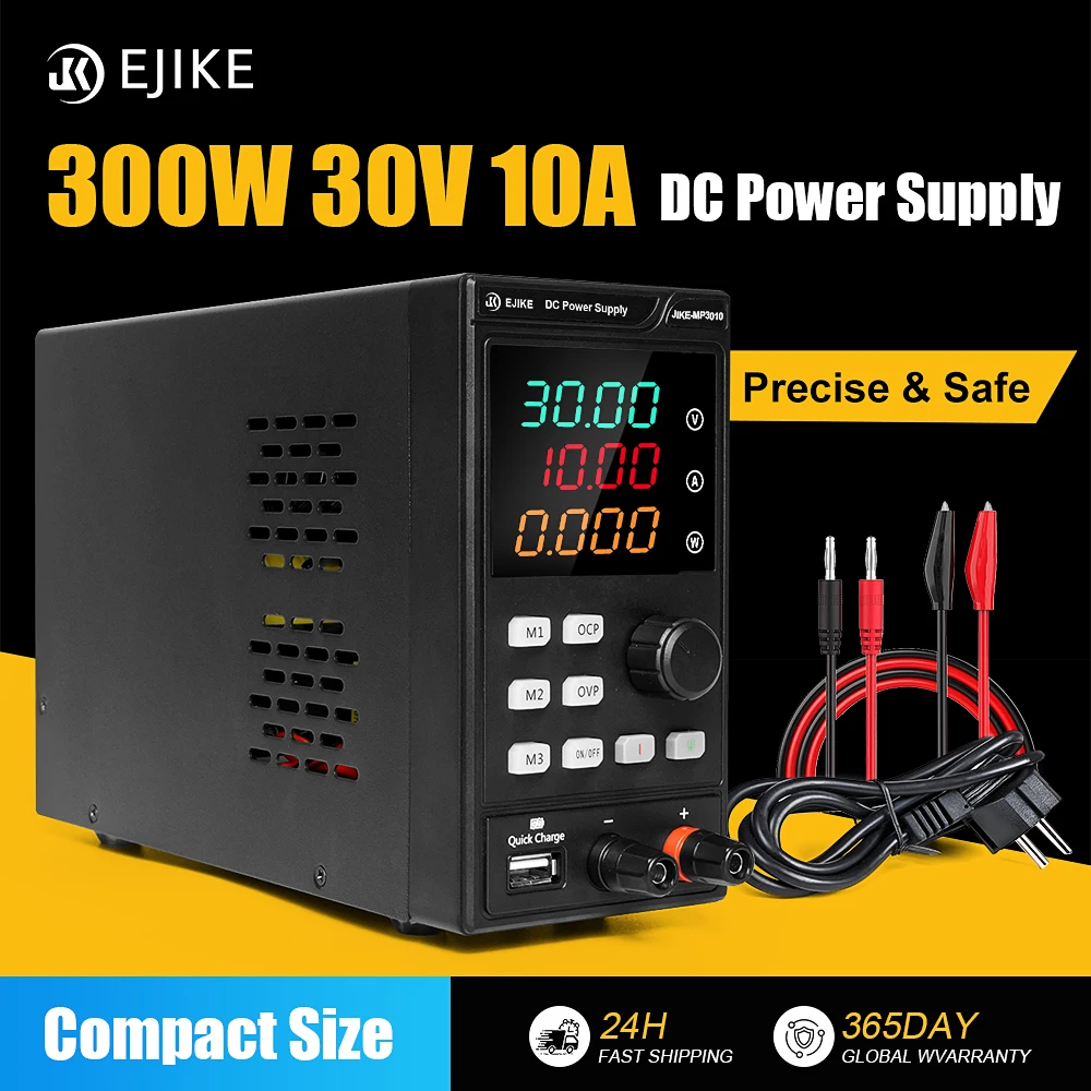 

EJIKE-MP3010 Регулируемый источник питания постоянного тока Импульсный источник питания 30 В 10 А - Профессиональный регулятор напряжения для стабильной производительности