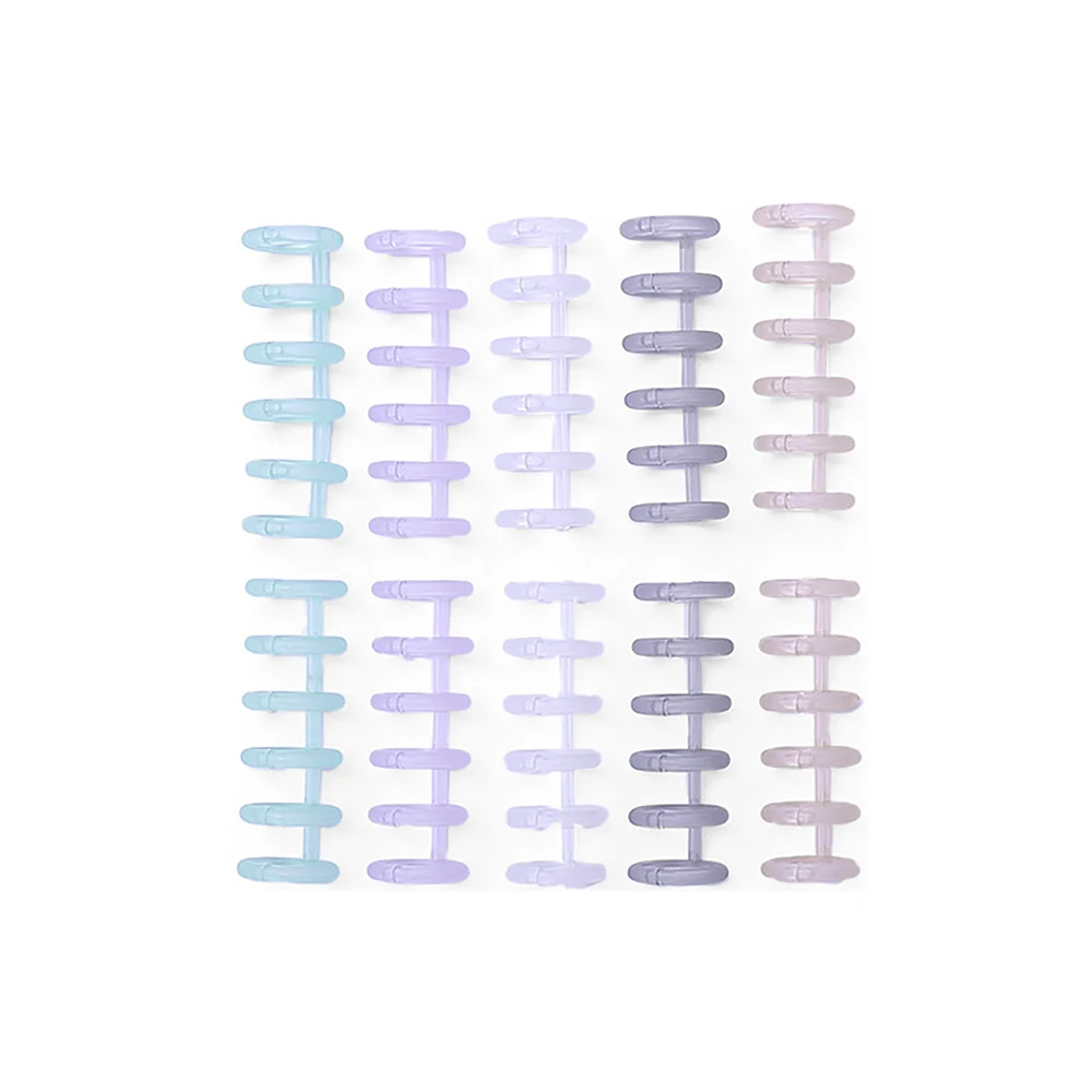 10PCS Binding Spine Combs 6Holes Loose Leaf Binder Album Rings for DIY Notebook Photo Album Calendar 12mm Stationery Supplies