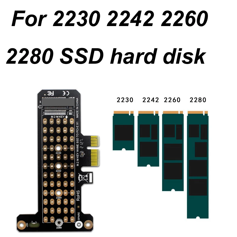 M.2 NVME B&M Key To PCIe 4.0/3.0 X1 x1 X4 x8 x16 interface Adapter Card PC Motherboard For 2230 2242 2260 2280 SSD hard disk