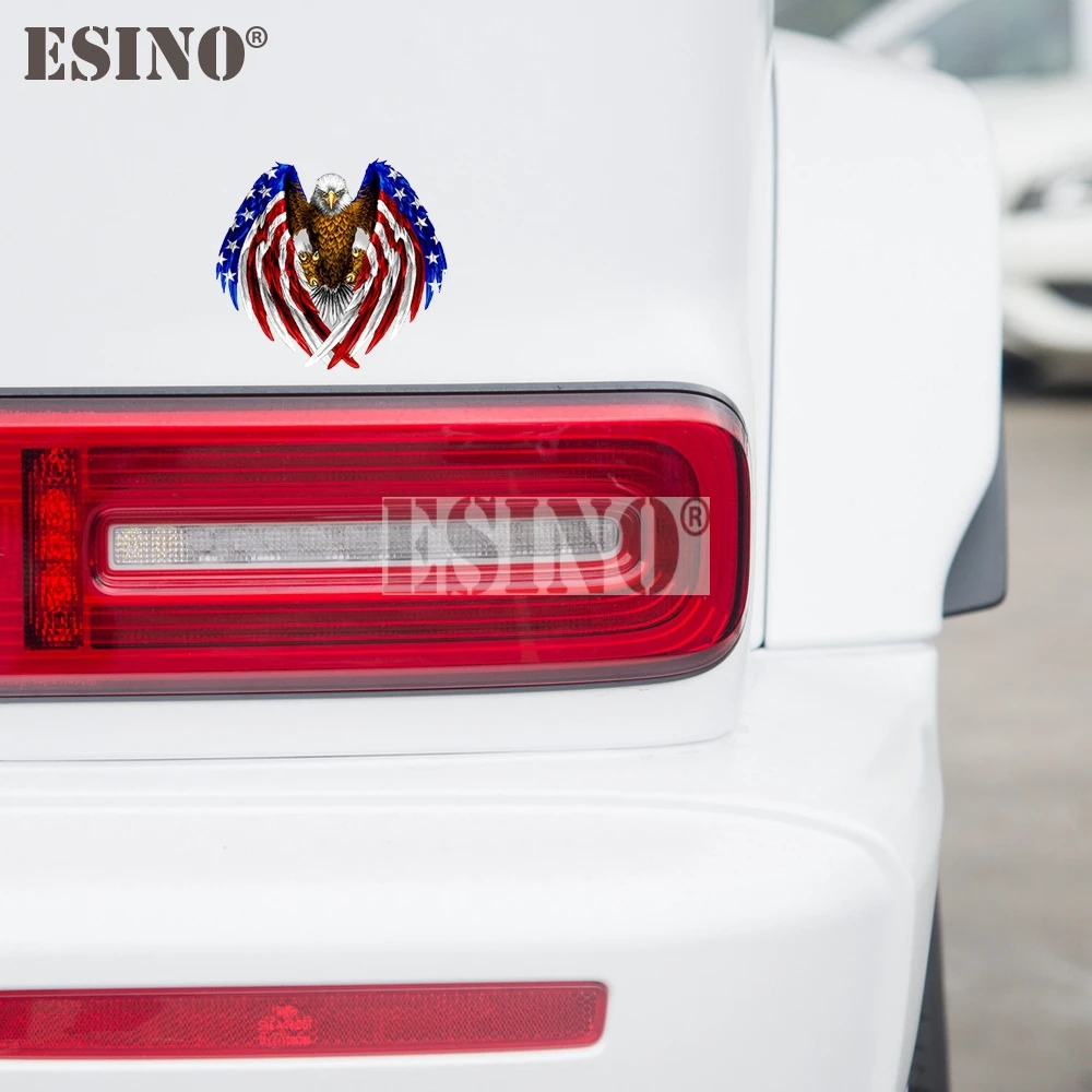 Funny Bald Eagle USA American Flag Decal Cartoon PVC Waterproof Car Body Sticker Pattern Vinyl