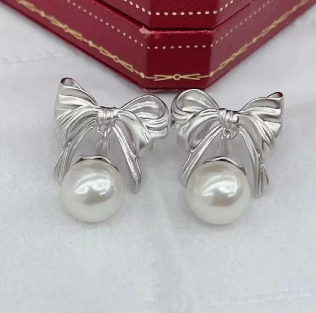 

Gorgeous pair of pearl earrings AAA10-11mm11-12mm 12-13mm natural South Sea white pearl earrings 925s