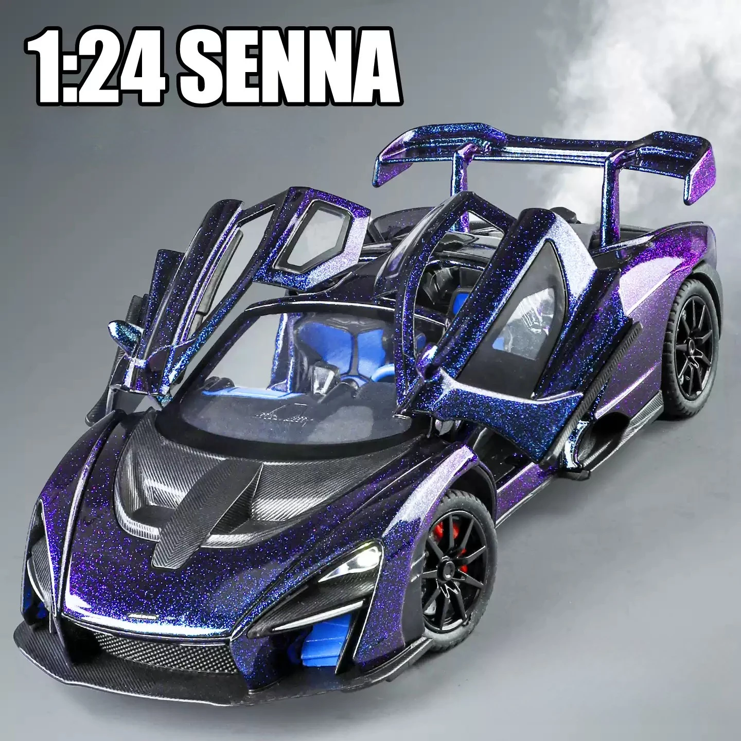 1:24 Senna Spray Version Alloy Sports Car Model Diecast Metal Racing Car Vehicles Model Simulation Sound Light Toy Gift