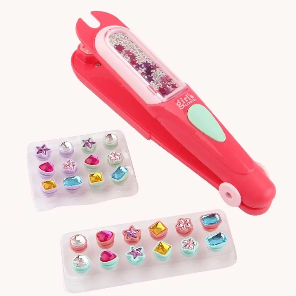 Reusable cabelo gem stamper fingir jogar diamantes brilhantes meninas jóias de cabelo braçadeira design vestir-se ferramenta de estilo de cabelo brinquedos diy