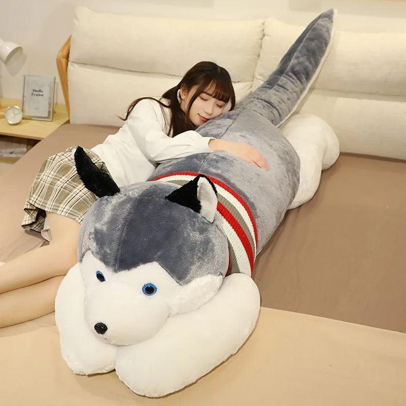 Giant Cute Soft Kawaii Huge Husky Plush Toys Dog Stuffed Animals Long Pillow Doll For Kids Girlfriend Birthday Gift Home Decor