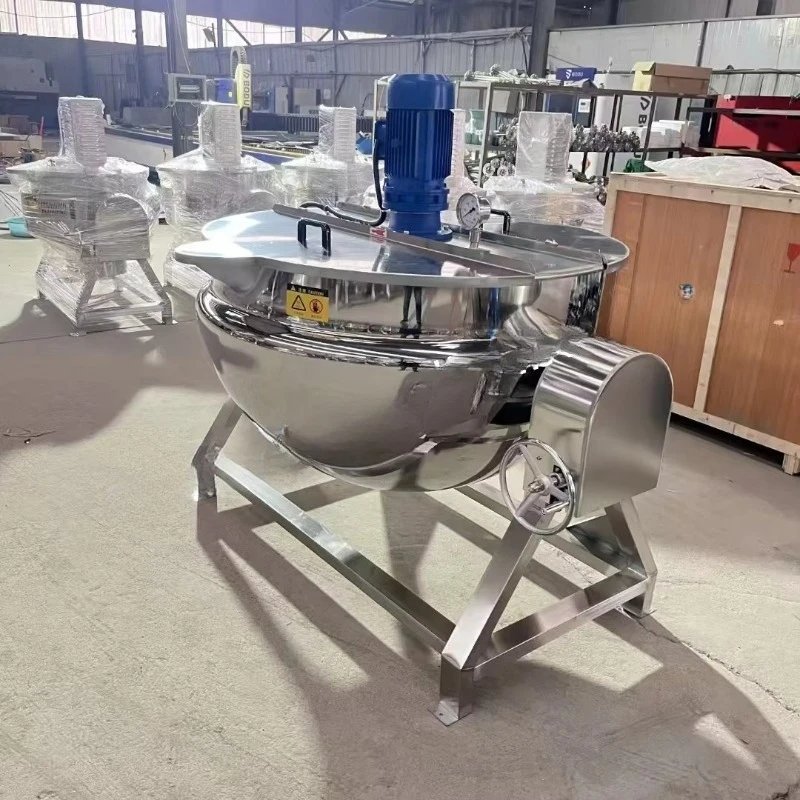 Semi Automatic Multi-arm Natural Gas Oil Syrup Planetary Frying Titling Jacket Jacketed Kettle Pot Customized