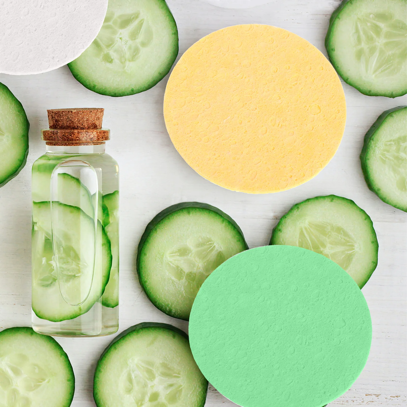 

50Pcs Reusable Facial Cleaning Makeup Remover Sponge Pads Safe for Skin Gift for Friends and Family Sponge Puff