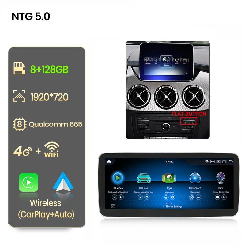 Junsun Qualcomm 665 Draadloze CarPlay Android Auto Radio Voor Mercedes Benz B Klasse W245 W246 2011-2018 GPS Intelligente Systeem