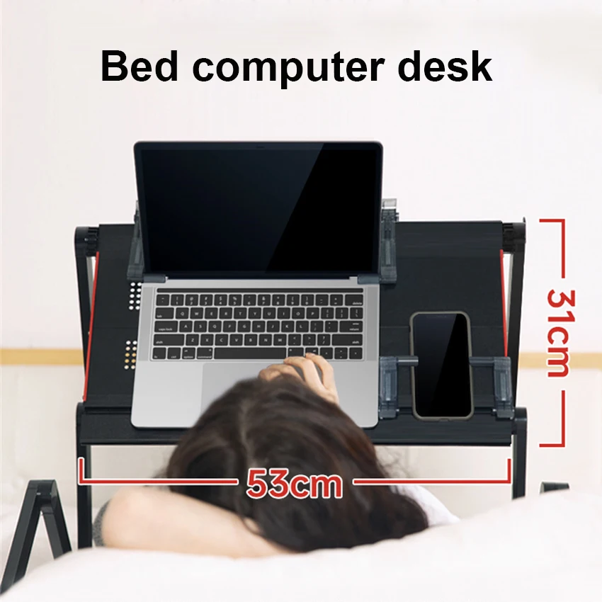 Laptop Table Stand Adjustable Folding Computer Desk In Bed Ergonomic Design Foldable Movable Lifting Study Table Lazy Person